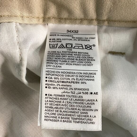 New Old Navy Loose Taper Built-In Flex Pleated Chino Pants Men's Size 34 x 32 - Picture 5 of 8